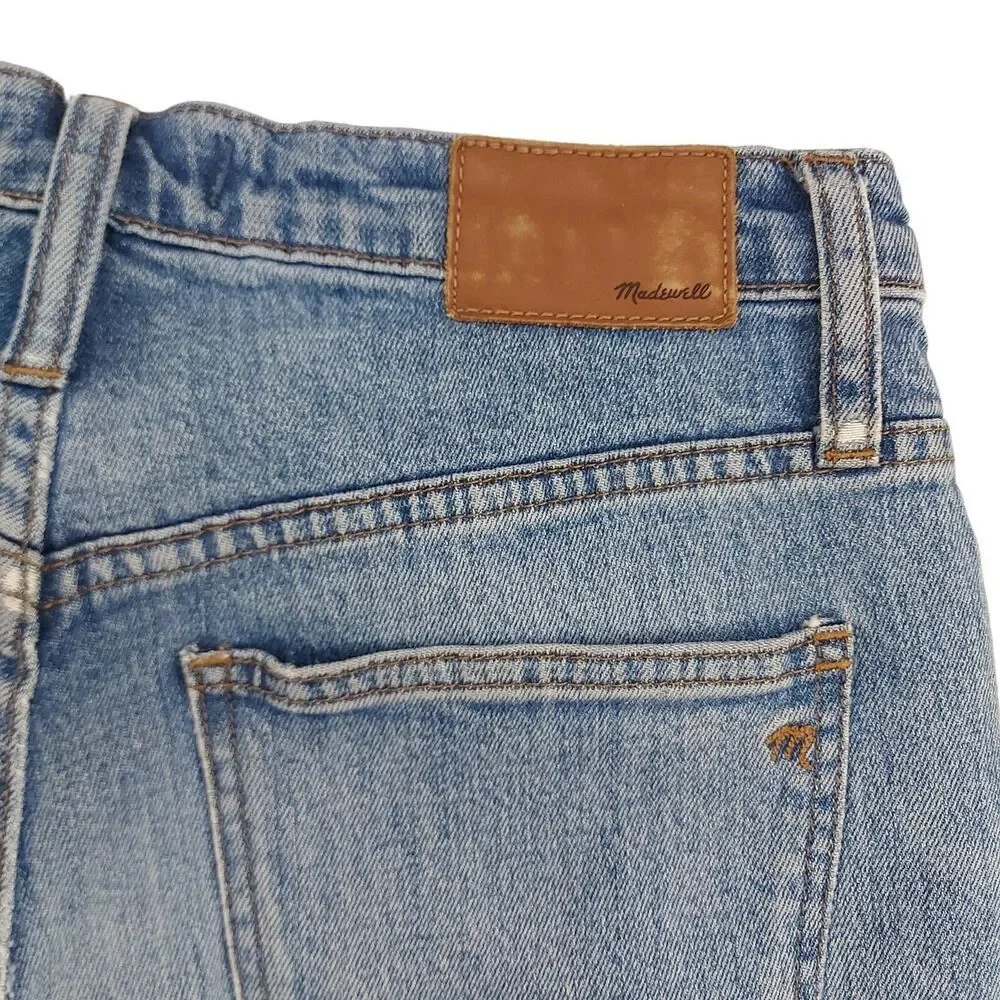 Madewell The High-Rise Slim Boyjean Womens 24 Blue Distressed Premium Denim